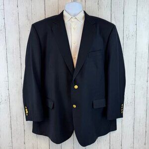 Brooks Brothers Black Loro Piana Super 120’s Wool Sport Coat Blazer Men Size 48R